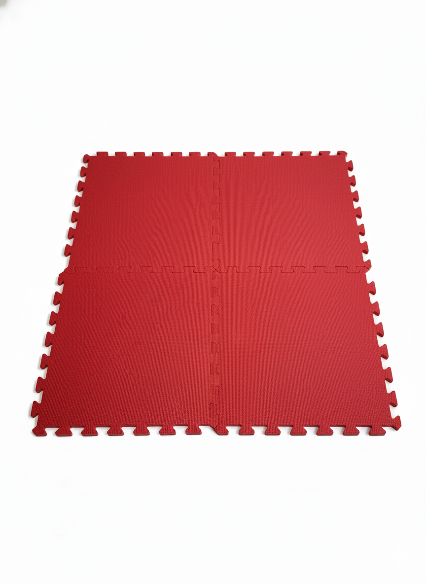Tatami multisport puzzle 60cm*60cm*10mm résistant lavable antifatigue rouge